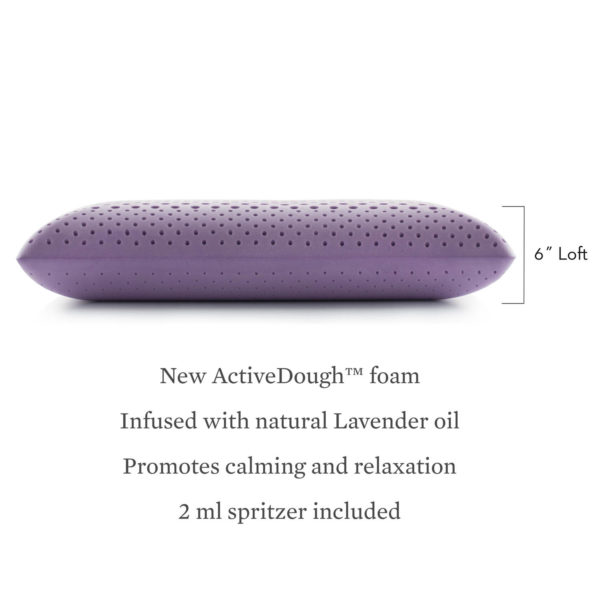 Z Zoned ActiveDough Lavender Aromatherapy Pillow Height